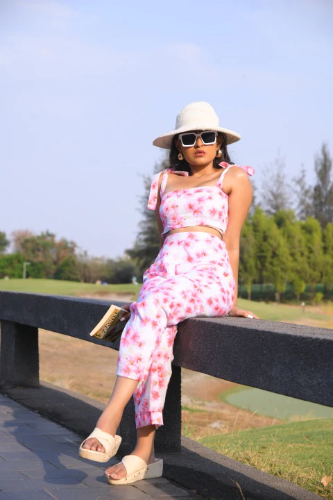 Pink Blossom Crop Top